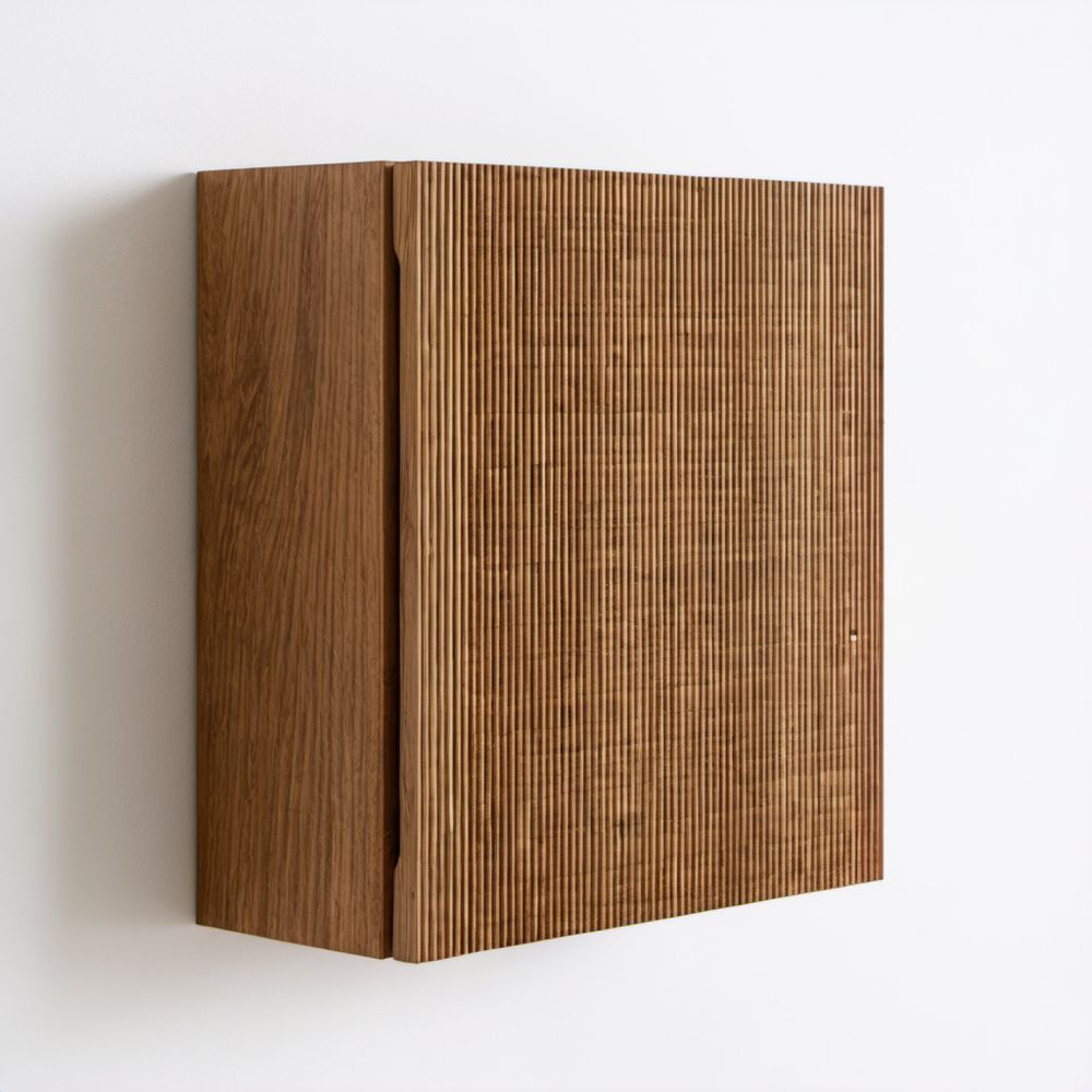 Wisząca szafka łazienkowa z płyty MDF, brązowa, 60 x 70 x 15 cm