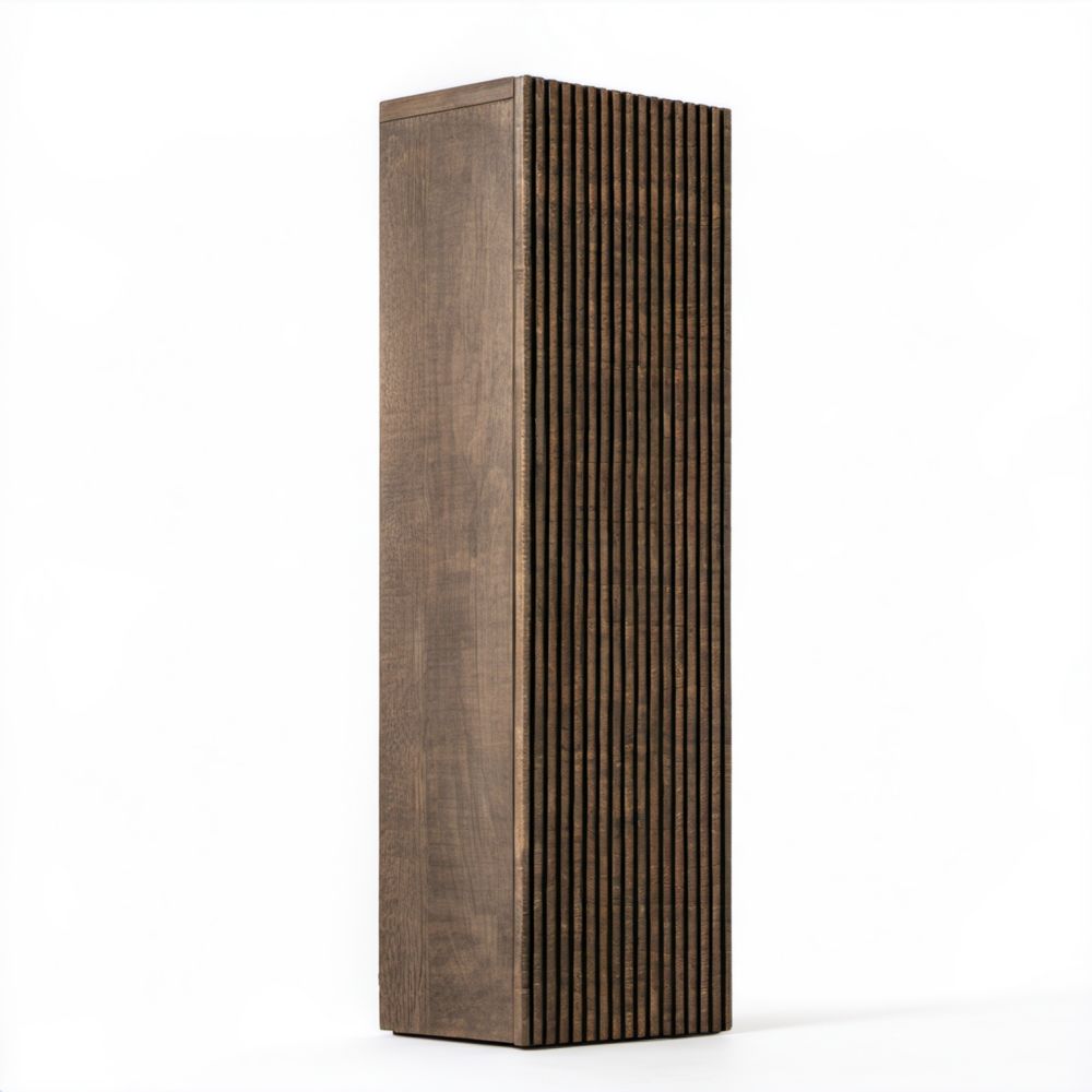Stojąca szafka łazienkowa słupek z płyty MDF, ciemnobrązowa, 40 x 35 x 180 cm